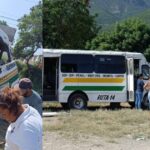 Microbús sin frenos cae en campo deportivo en Ciudad Victoria