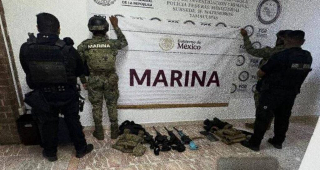 Caen cinco en Matamoros; decomisan armas y vehículos