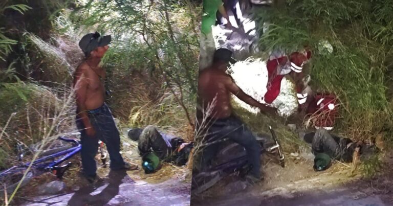 Ciclista ebrio atropella a madre e hijo y cae al río San Marcos en Ciudad Victoria