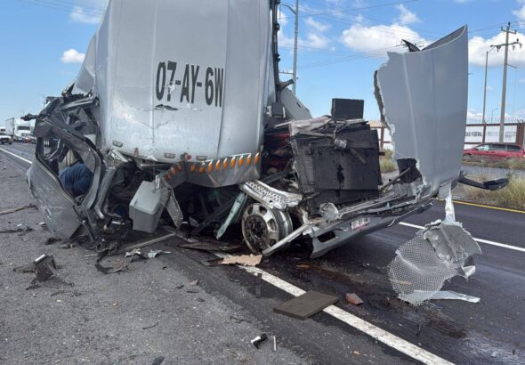 Choque de tractocamiones en la Reynosa–Monterrey deja un lesionado