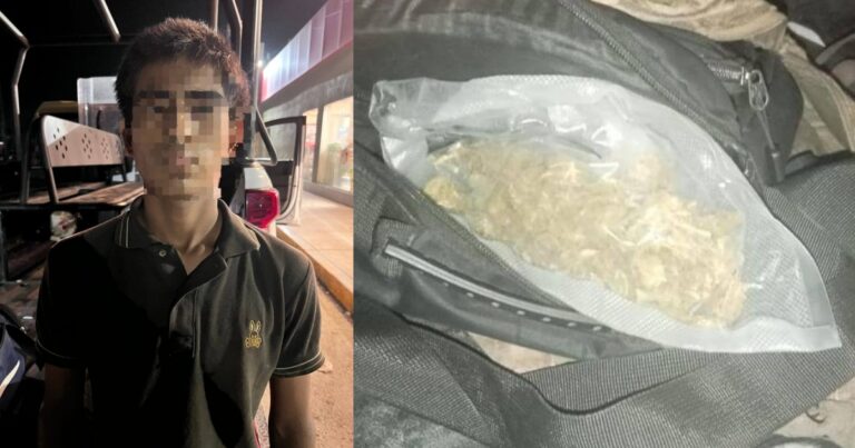 Aseguran a menor con presunta marihuana en Ciudad Victoria